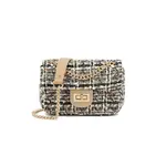 Tas zwart beige  met gouden ketting