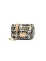 Tas zwart beige  met gouden ketting