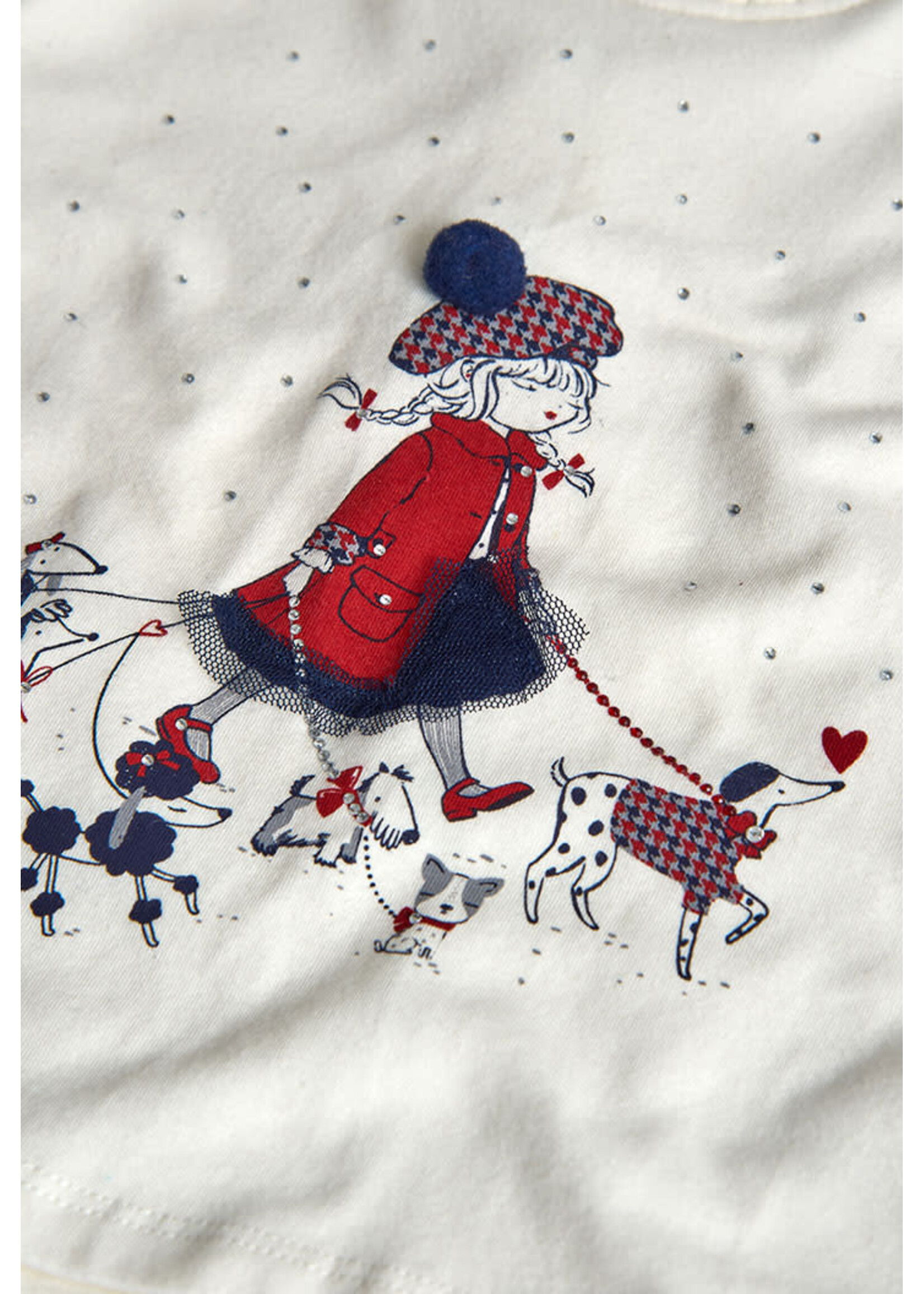 Boboli Boboli Stretch knit t-Shirt for  girl BCI off white 702223