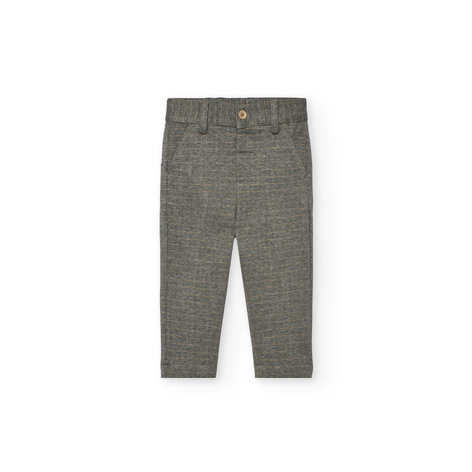 Boboli Boboli Knit trousers check for baby boy grey 712099B