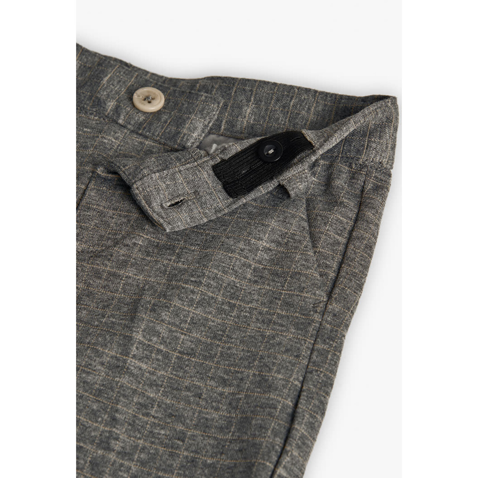 Boboli Boboli Knit trousers check for baby boy grey 712099B