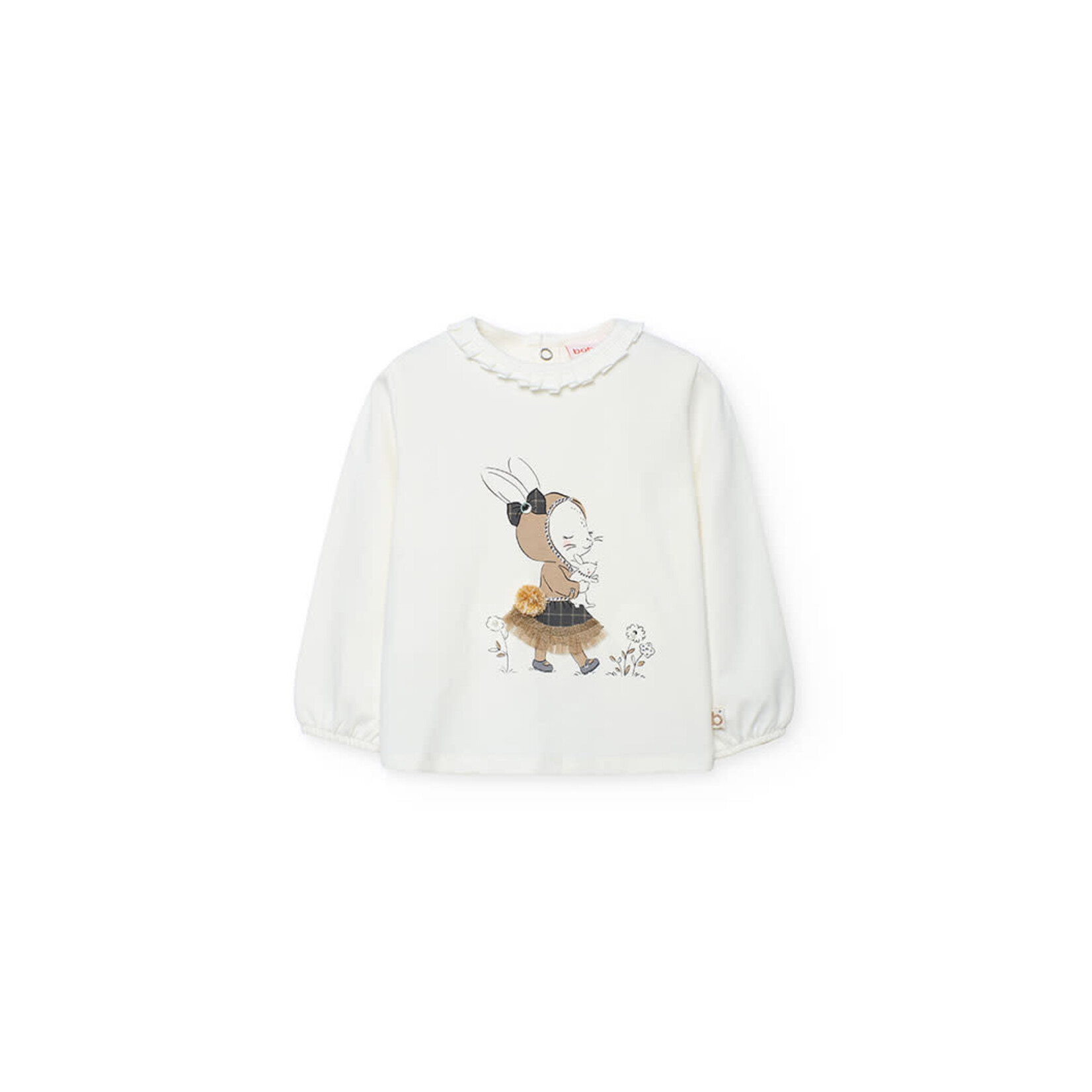 Boboli Boboli Stretch knit t-Shirt for  girl BCI off white 702021