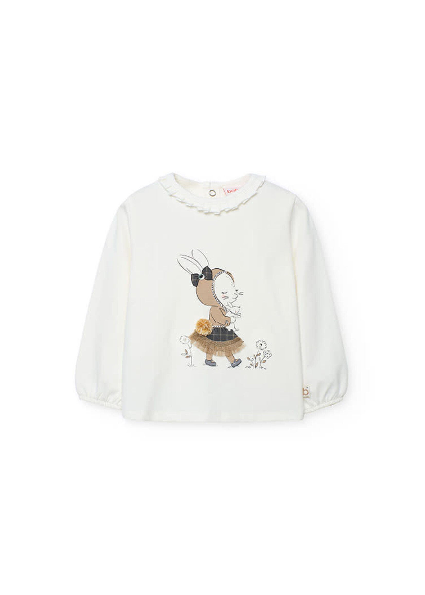 Boboli Boboli Stretch knit t-Shirt for  girl BCI off white 702021