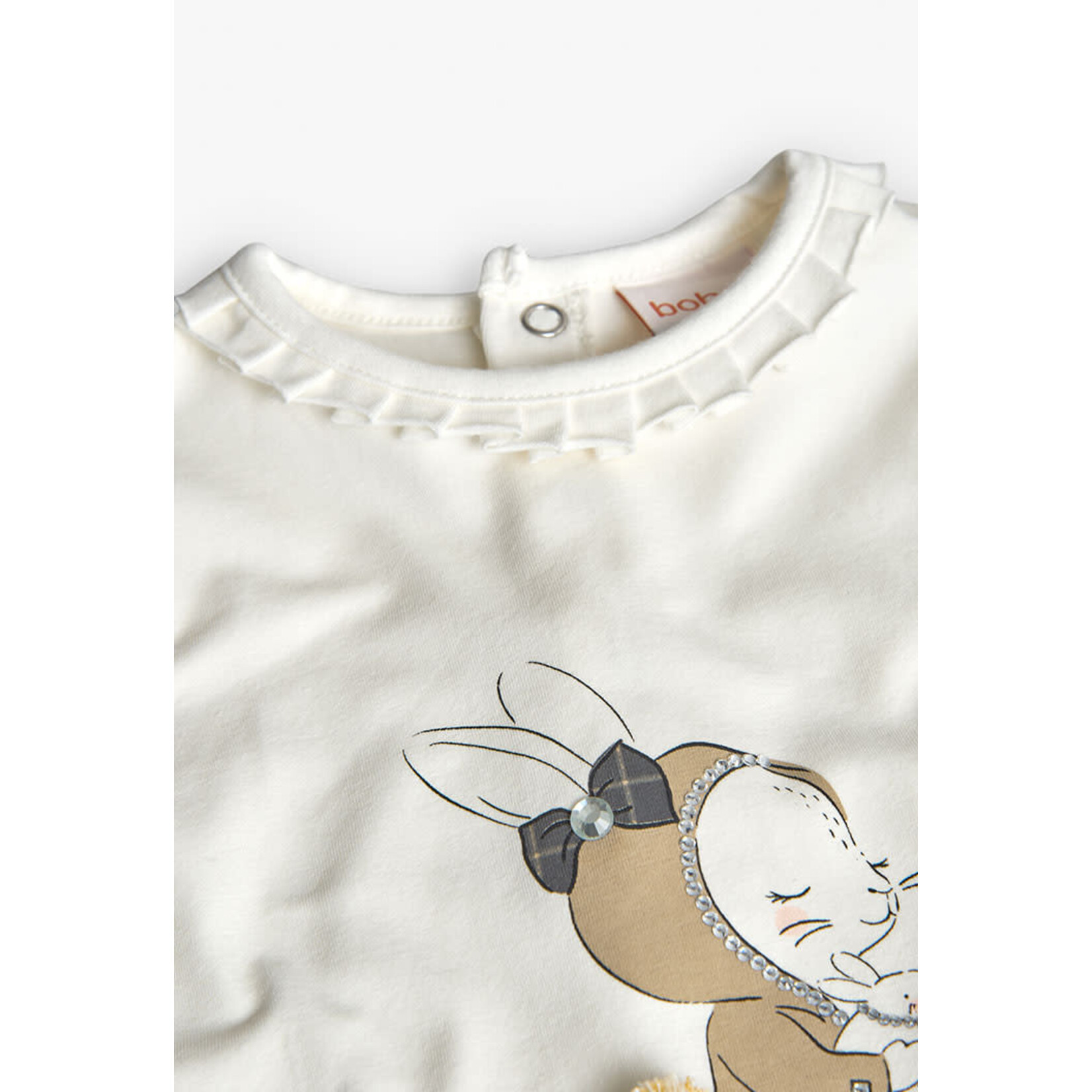 Boboli Boboli Stretch knit t-Shirt for  girl BCI off white 702021