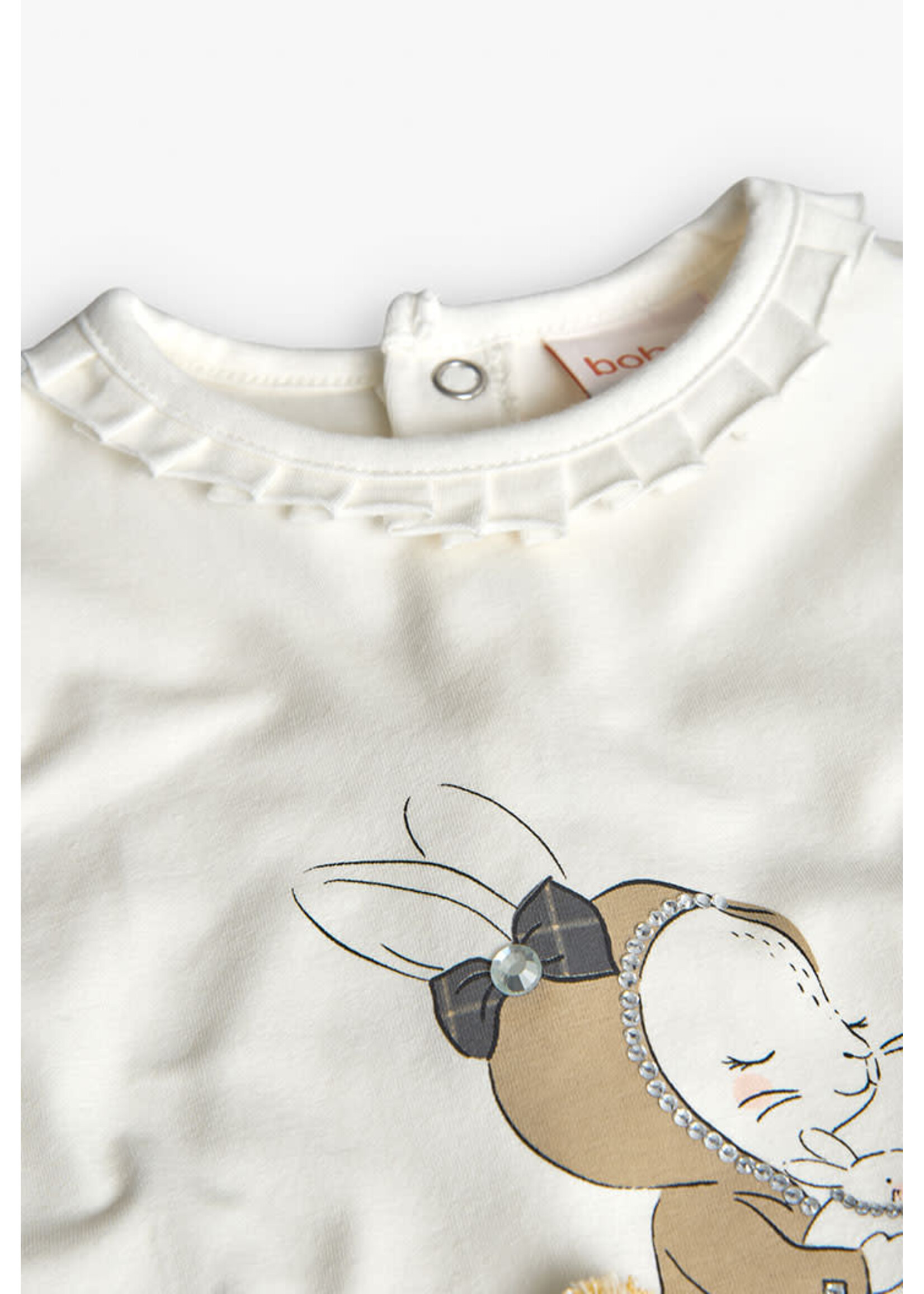 Boboli Boboli Stretch knit t-Shirt for  girl BCI off white 702021