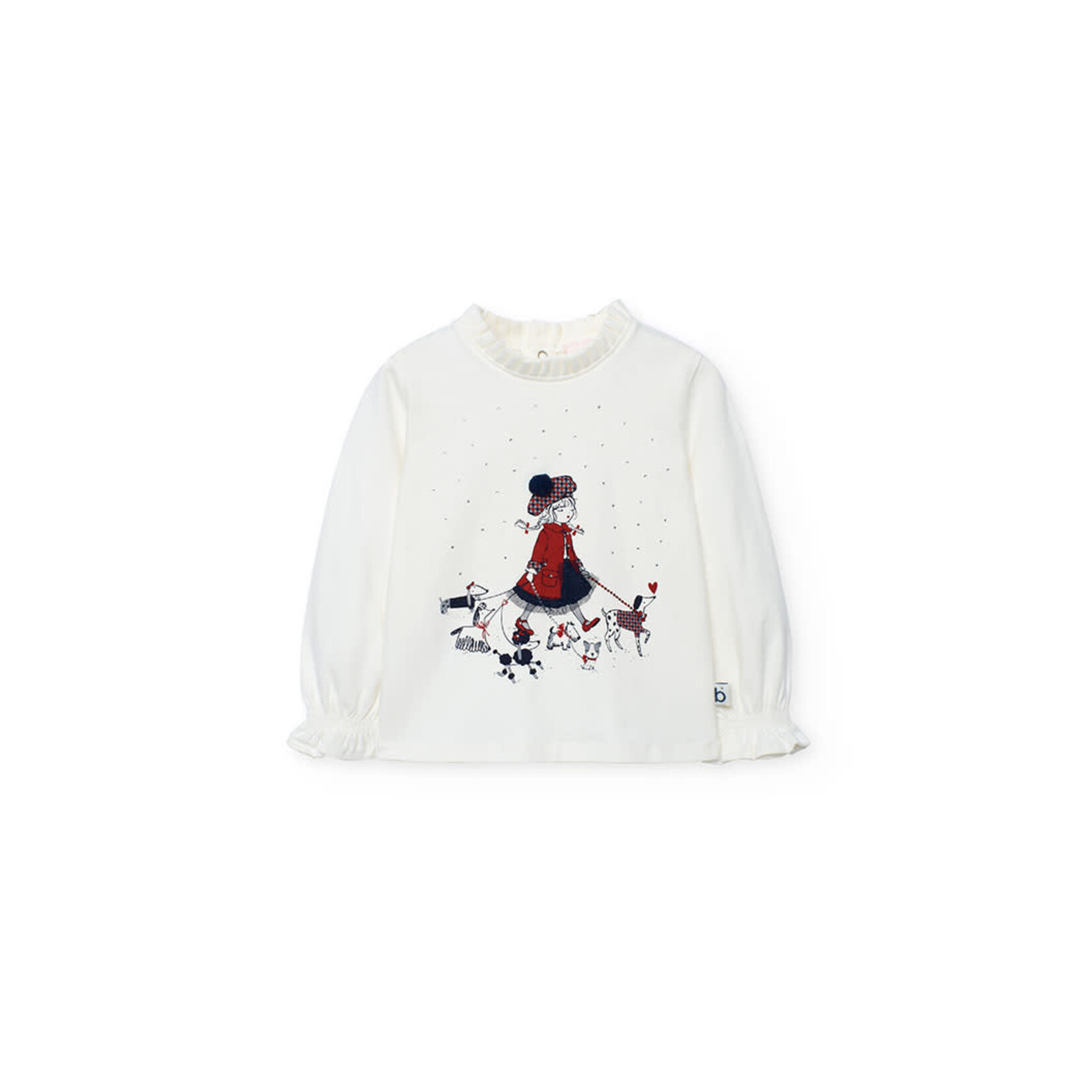Boboli Boboli Stretch knit t-Shirt for  girl BCI off white 702223