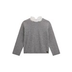 Guess Guess LS SWEATER WITH LACE COLLAR LIGHT STONE HEATHER - J5BR21_Z1140