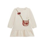 Guess Guess FRENCH TERRY LS DRESS CREAM WHITE - K5BK21_KAD74