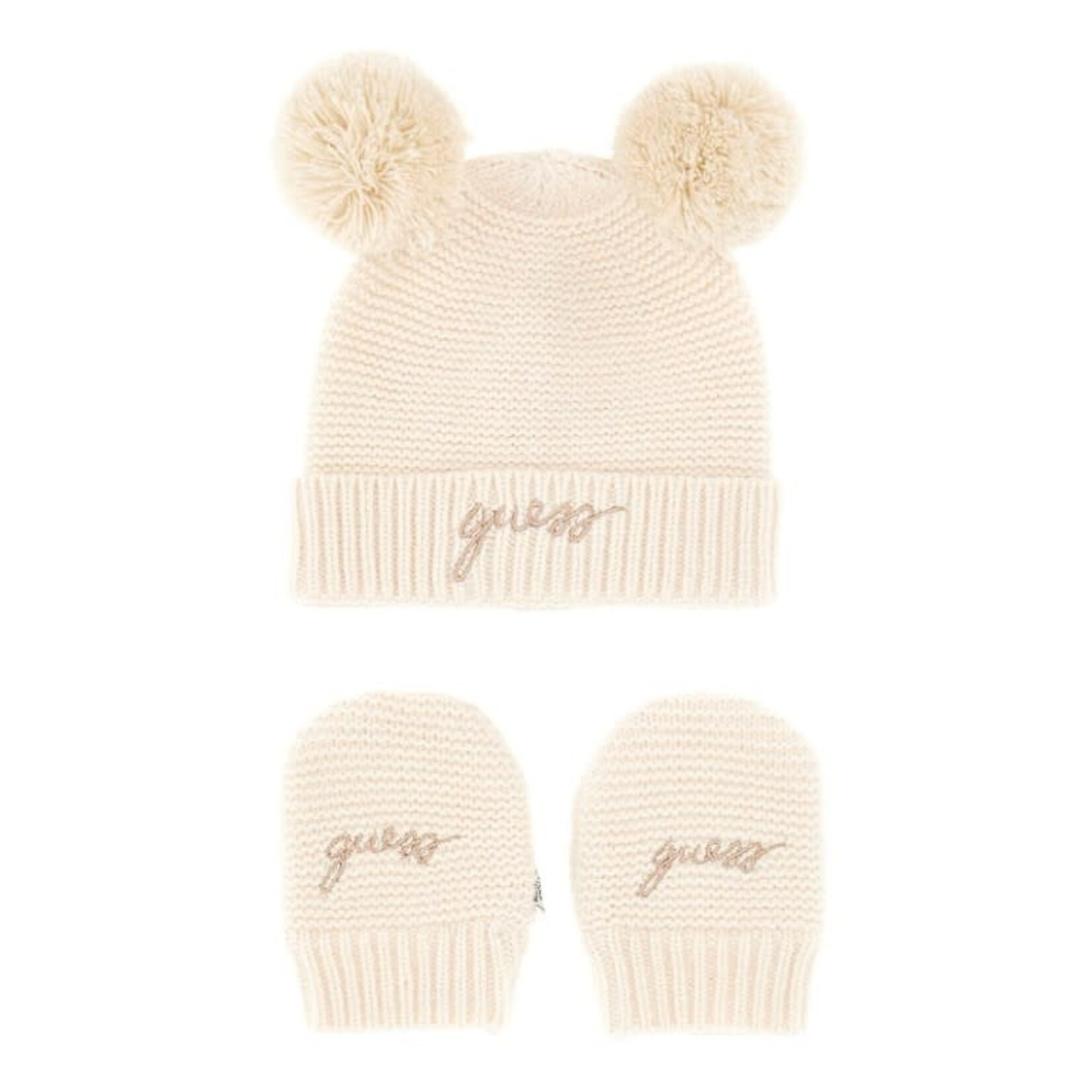 Guess Guess SET SWEATER HAT+ MITTENS CREAM WHITE - H5BW13_Z1070