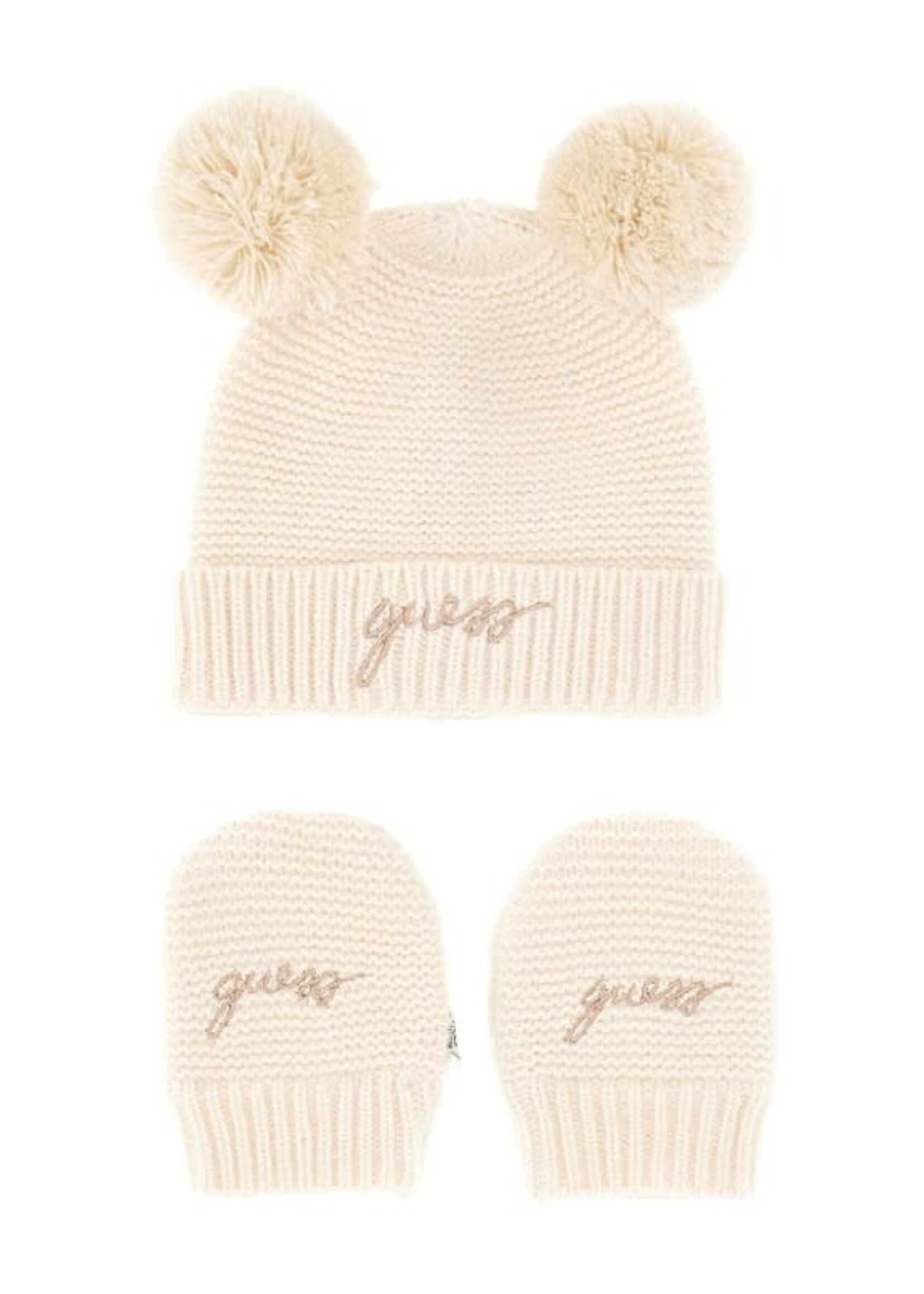 Guess Guess SET SWEATER HAT+ MITTENS CREAM WHITE - H5BW13_Z1070