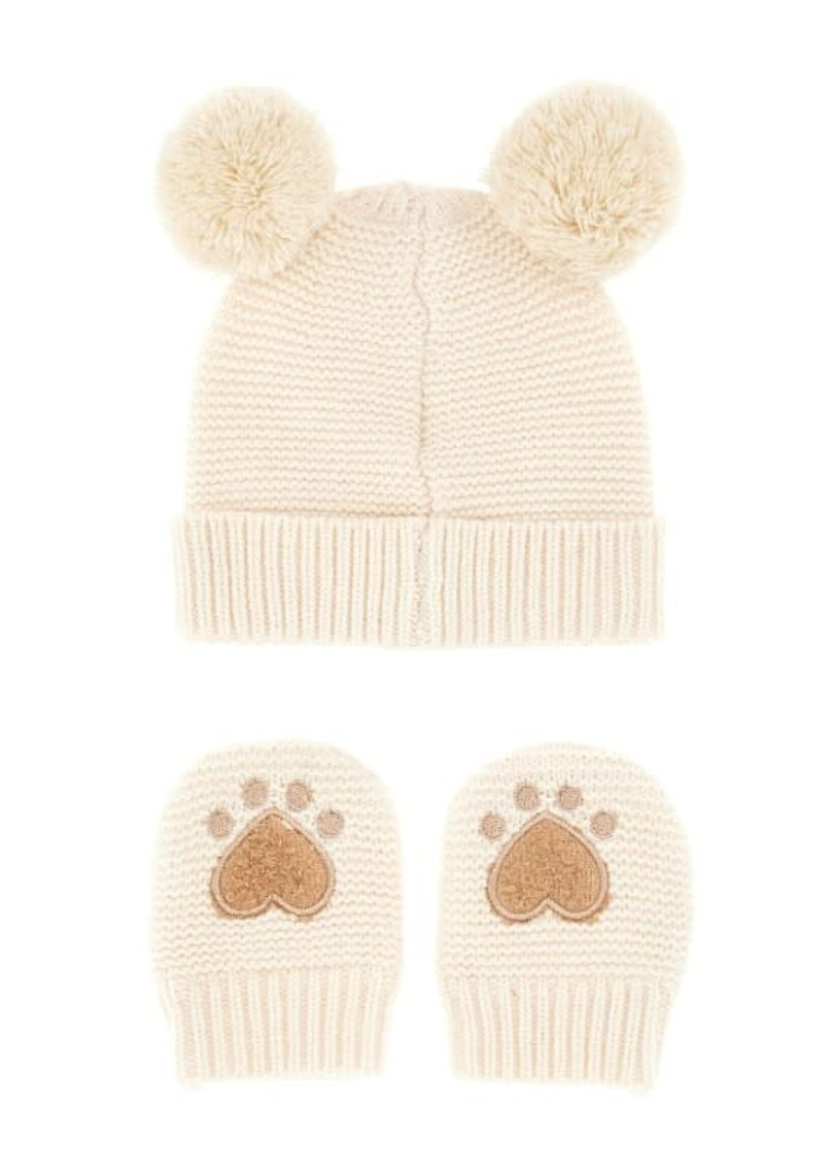 Guess Guess SET SWEATER HAT+ MITTENS CREAM WHITE - H5BW13_Z1070