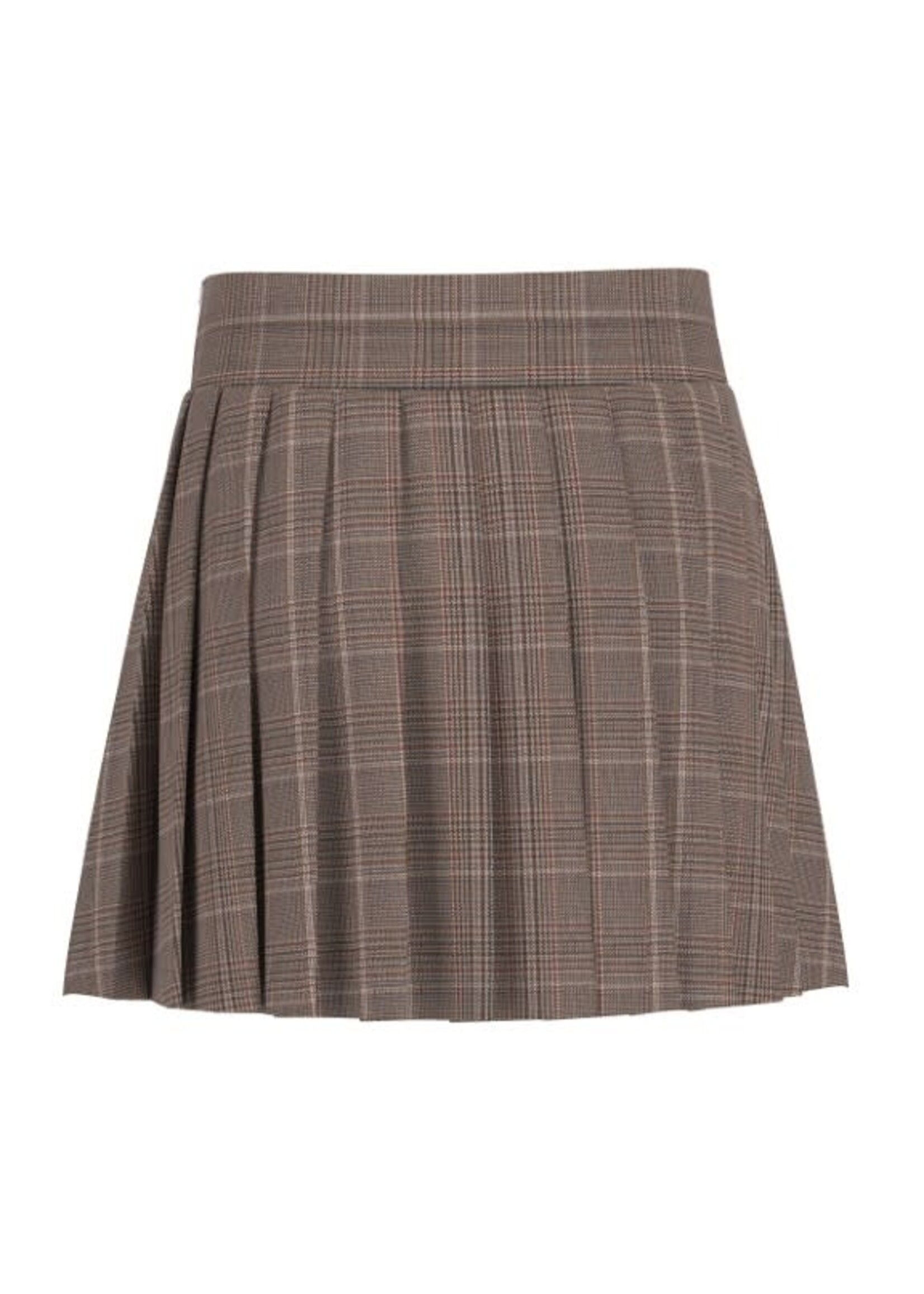 Guess Guess CHECK PLEATED MINI SKIRT BEIGE WHITE CHECK - J5BD06_W3190