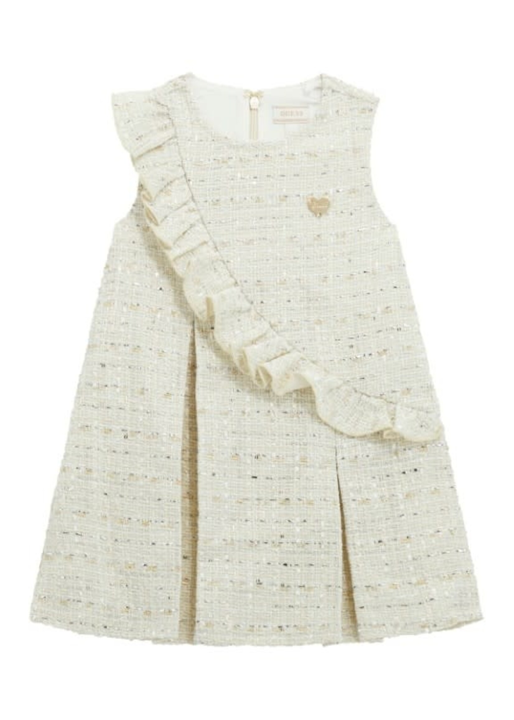 Guess Guess TWEED SL A LINE DRESS NUDE SAND TWEED - K5BK04_WGXO0