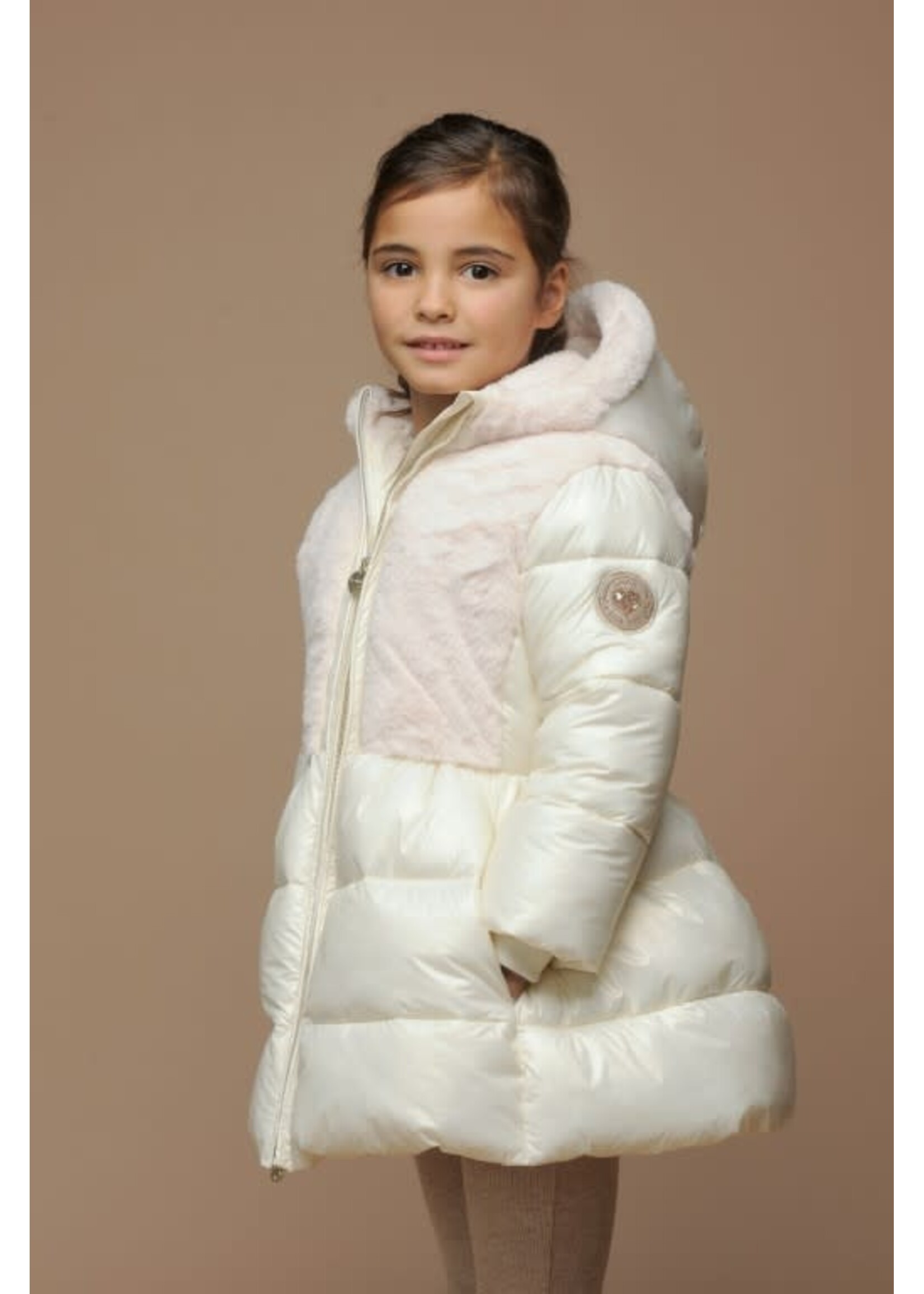 Le Chic Le Chic BLOOM furry top long coat C507-5230 Warm Winter White