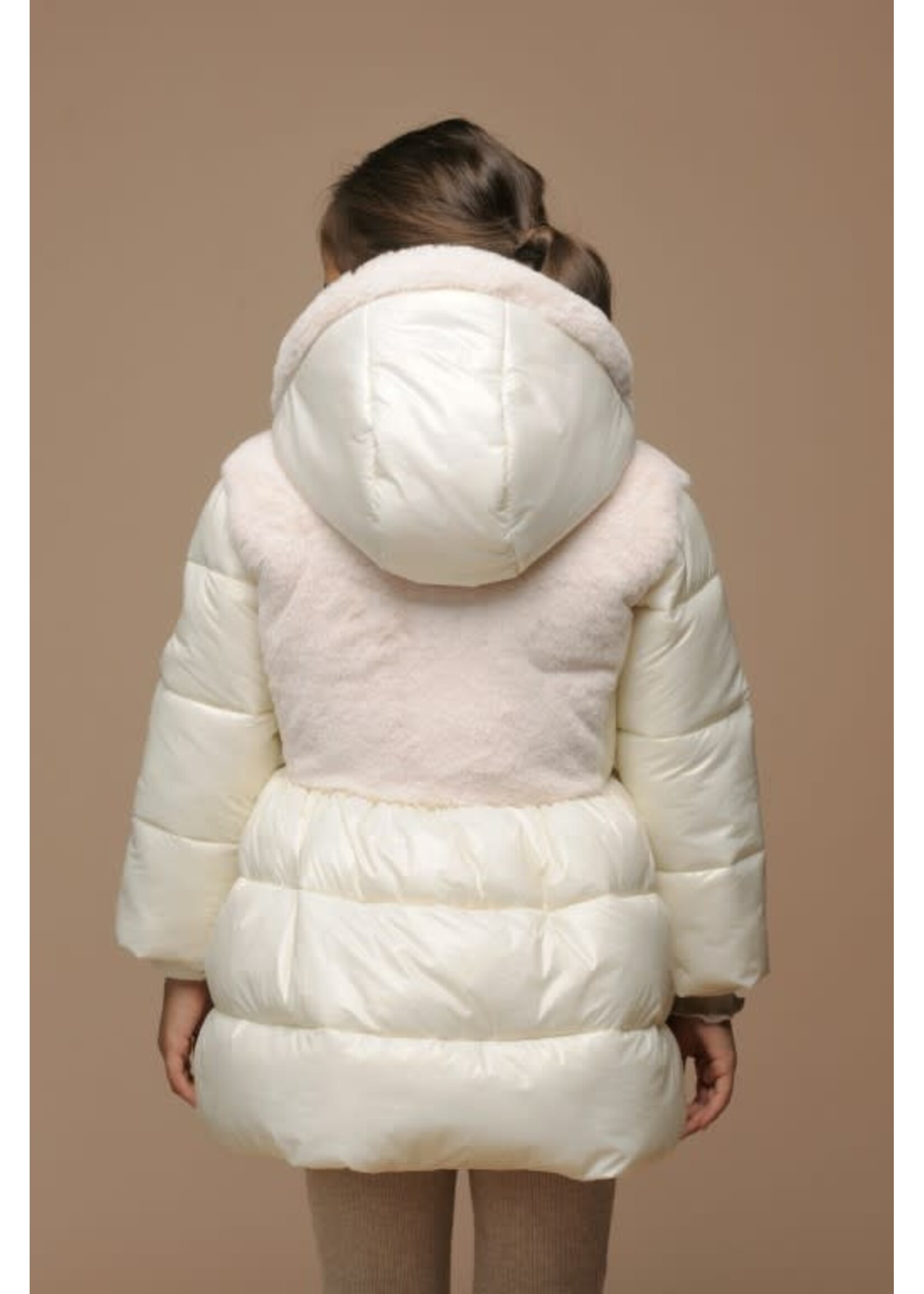 Le Chic Le Chic BLOOM furry top long coat C507-5230 Warm Winter White