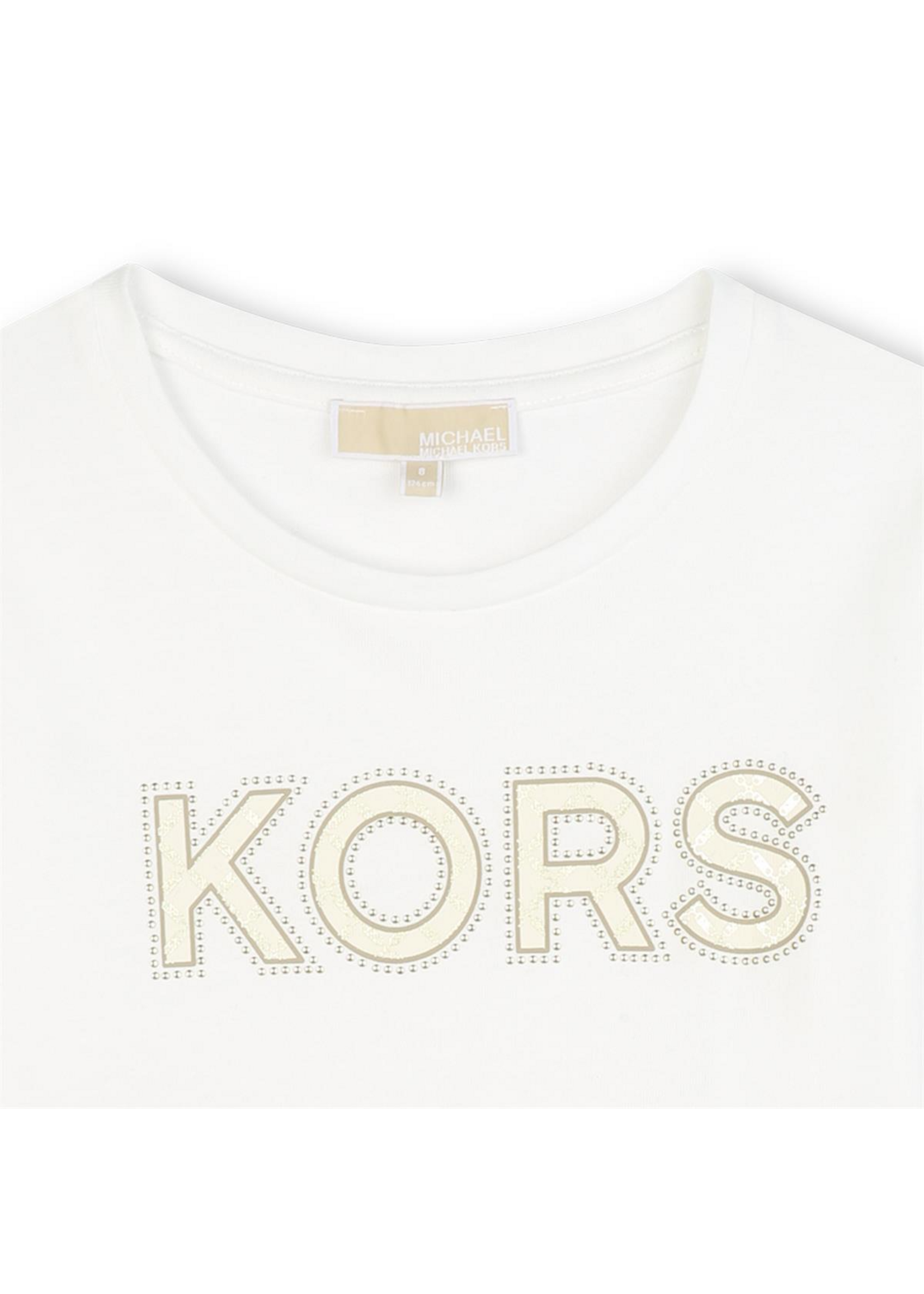 Michael Kors Michael Kors T-SHIRT LANGE MOUWEN R30491 GEBROKEN WIT