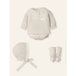 Mac Ilusion Mac Ilusion Traje 4P Corto punto, capota y patucos "SUEÑO EMPOLVADO" Natural B