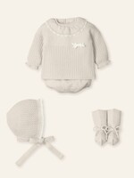 Mac Ilusion Mac Ilusion Traje 4P Corto punto, capota y patucos "SUEÑO EMPOLVADO" Natural B