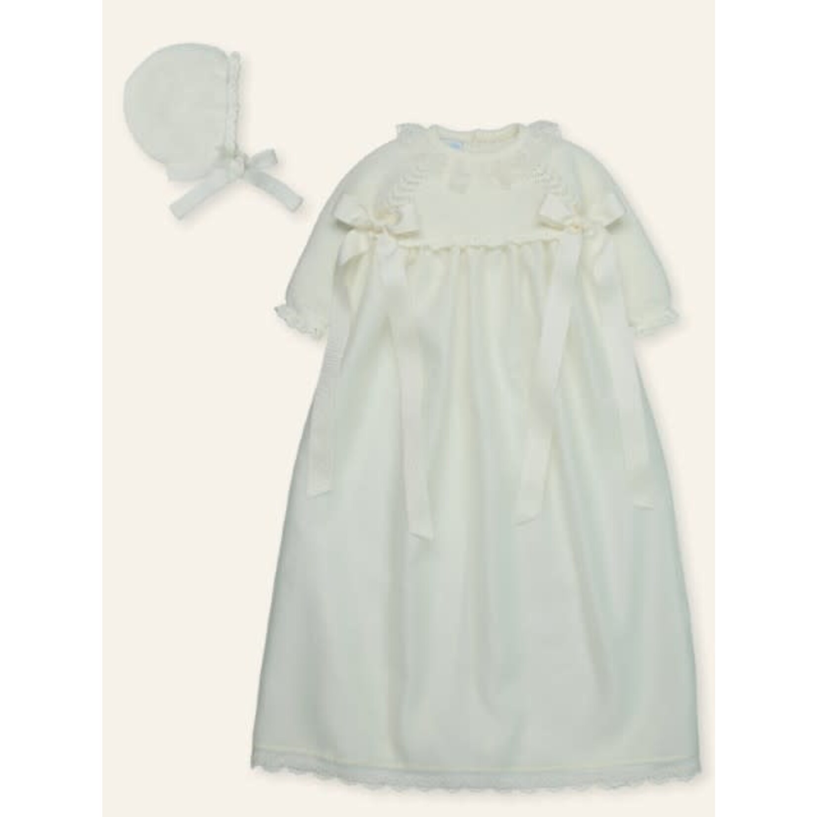 Mac Ilusion Mac Ilusion Faldon + capota Punto y museina con bolillo y capota "SPECIAL MUSELINA" Crudo B