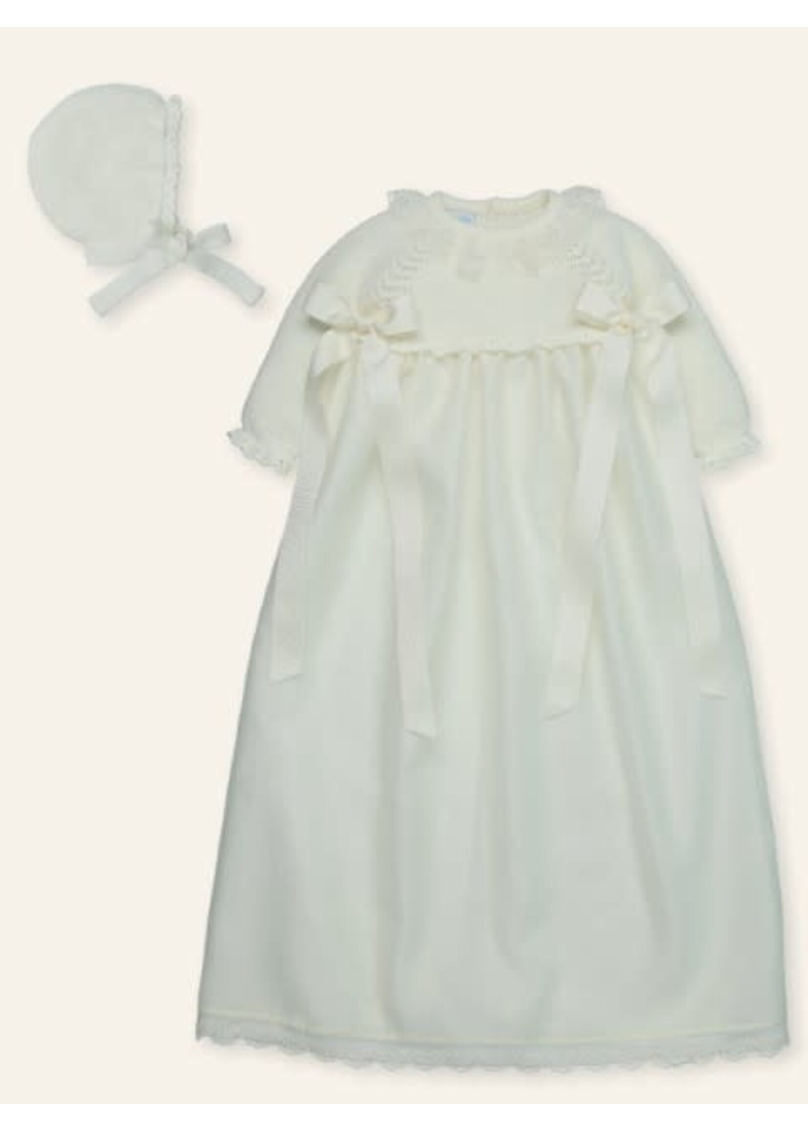 Mac Ilusion Mac Ilusion Faldon + capota Punto y museina con bolillo y capota "SPECIAL MUSELINA" Crudo B