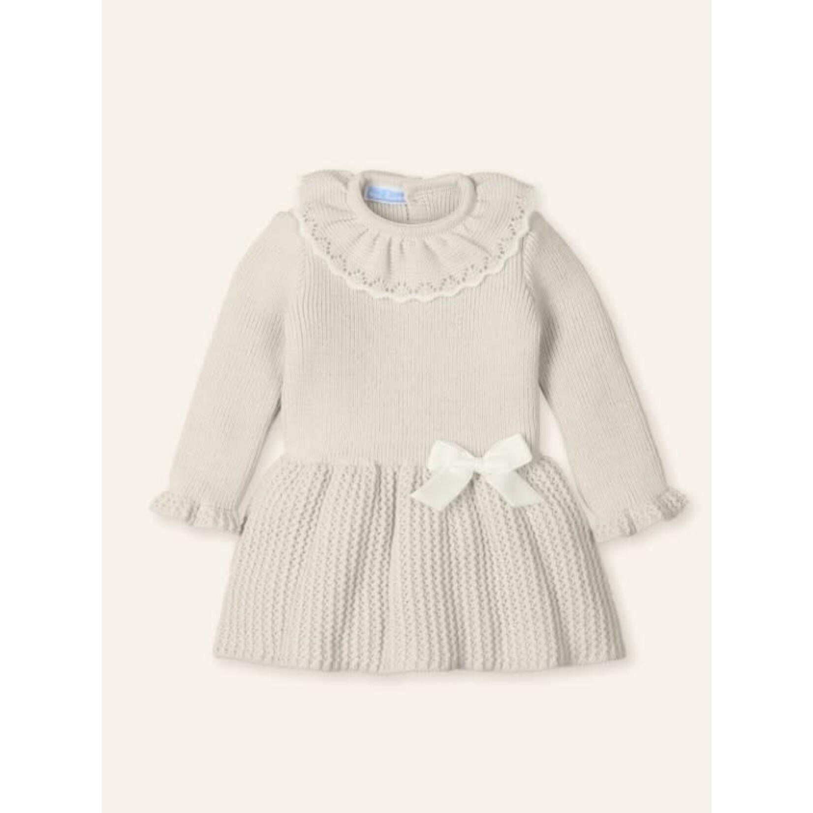 Mac Ilusion Mac Ilusion Vestido Punto con cuello volante "SUEÑO EMPOLVADO" Natural B