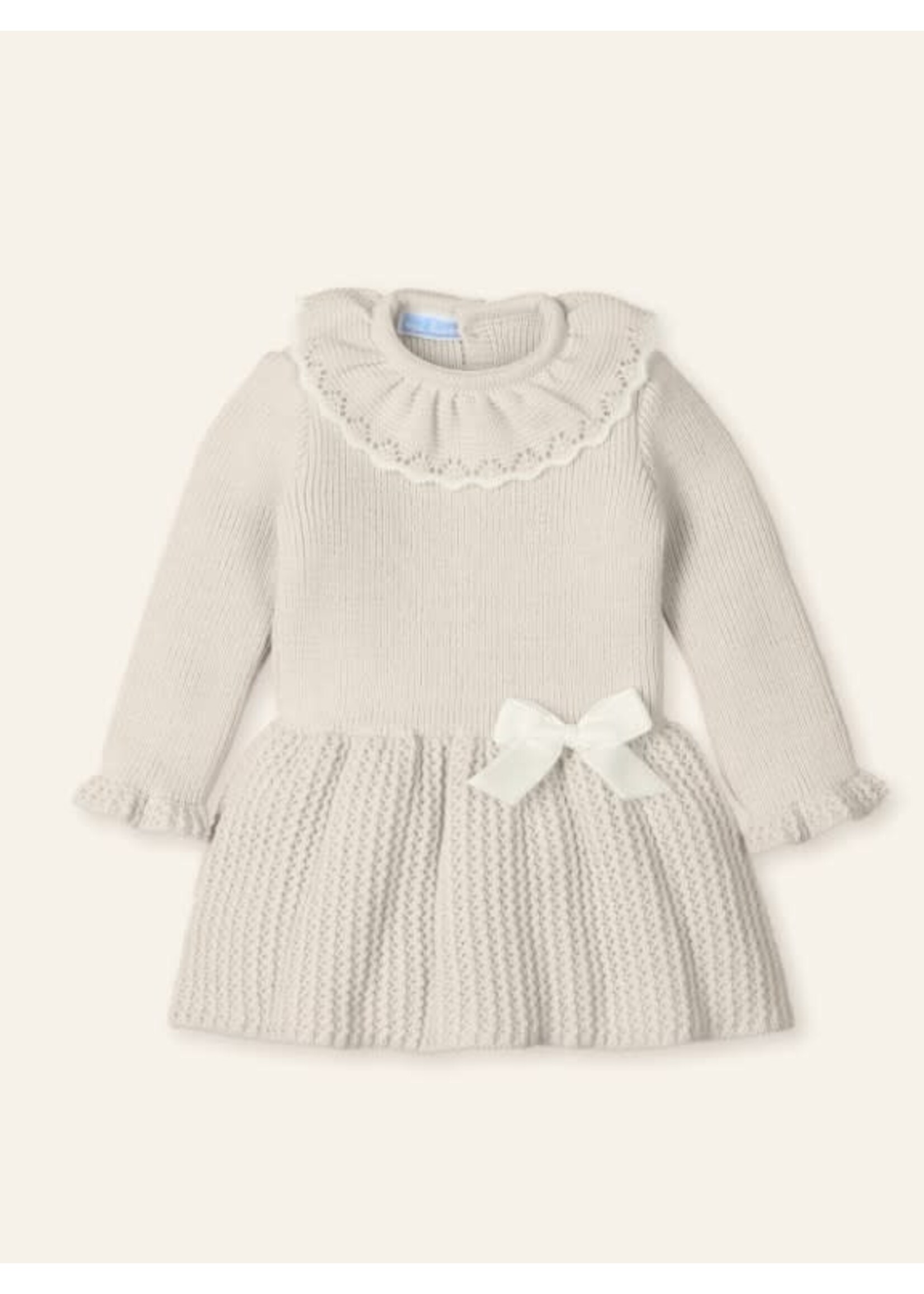 Mac Ilusion Mac Ilusion Vestido Punto con cuello volante "SUEÑO EMPOLVADO" Natural B