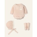 Mac Ilusion Mac Ilusion Traje 4P Corto punto, capota y patucos "SUEÑO EMPOLVADO" Nude B