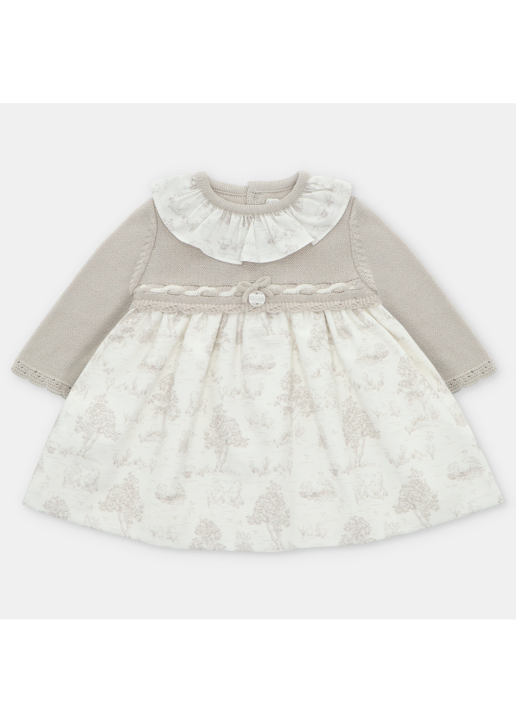 Martin Aranda Martin Aranda VESTIDO PUNTO Y TELA NIÑA NEWPORT Piedra - 047-30285