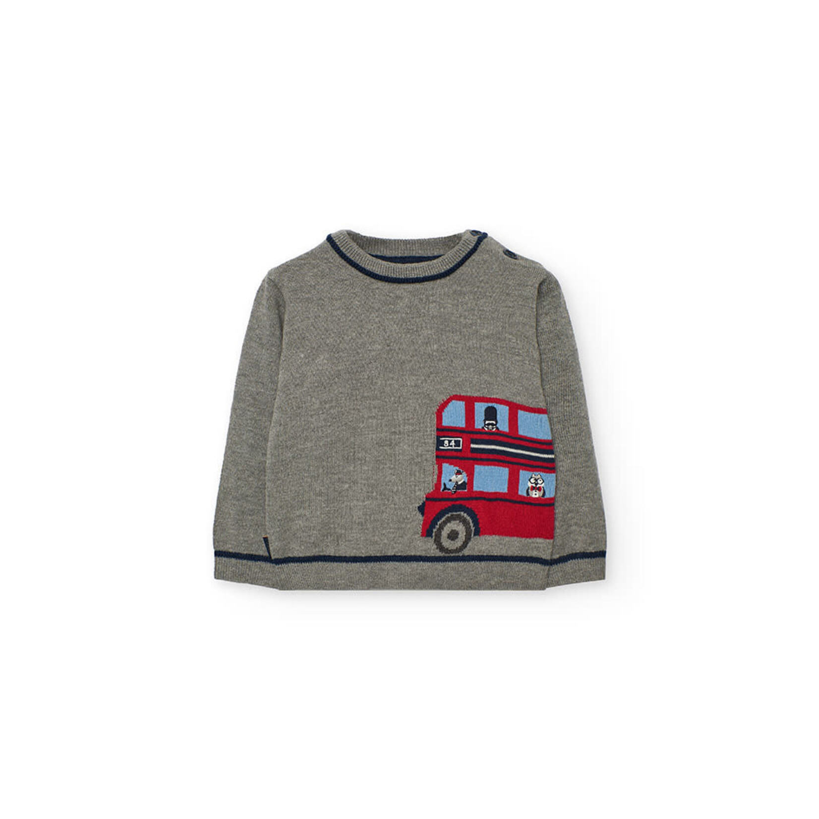 Boboli Boboli Knitwear pullover for baby boy -BCI grey 712213B