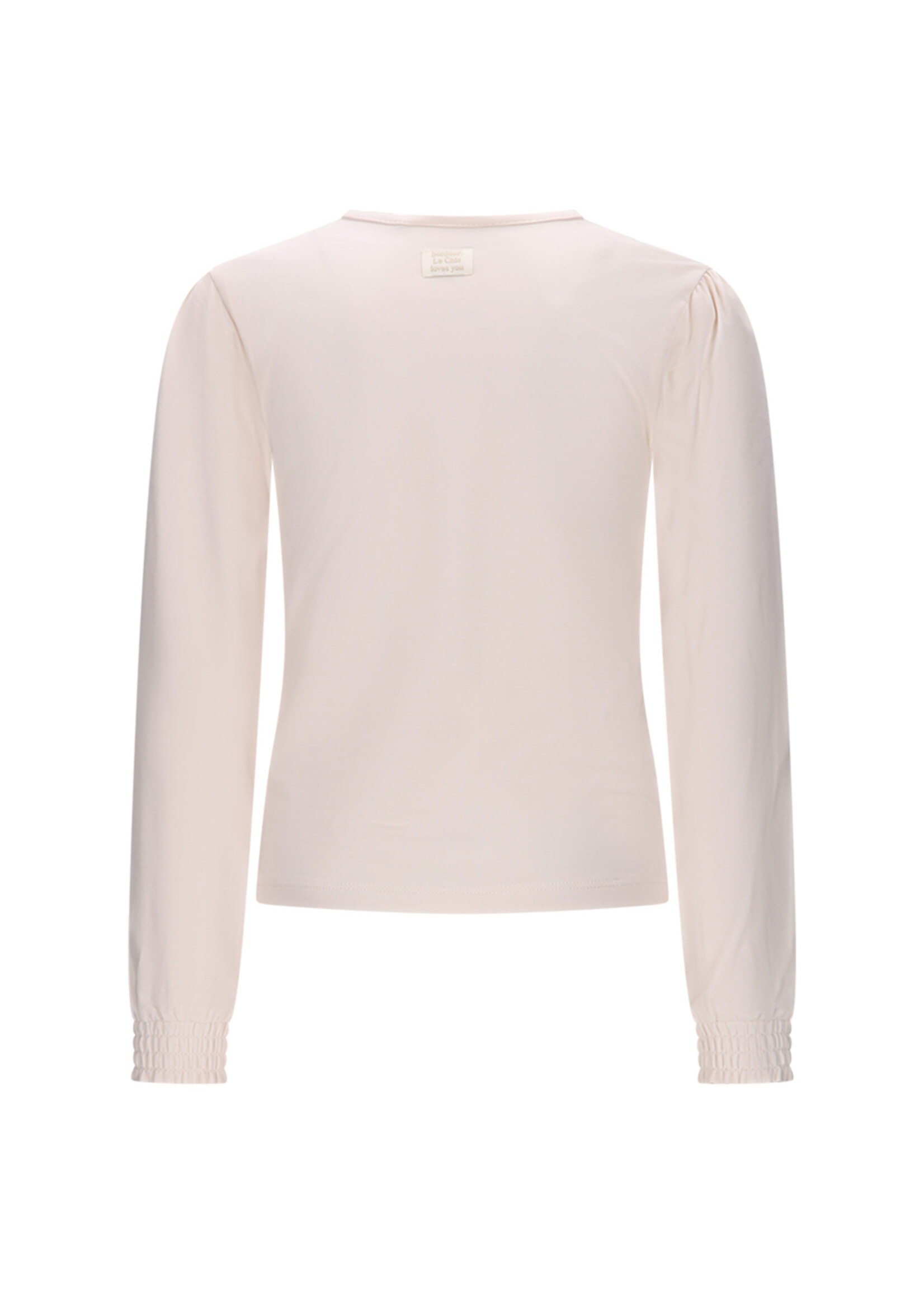 Le Chic Le Chic NONSY bow-print T-shirt C508-5405 Warm Winter White