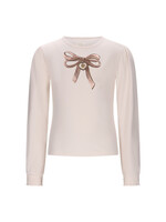 Le Chic Le Chic NONSY bow-print T-shirt C508-5405 Warm Winter White