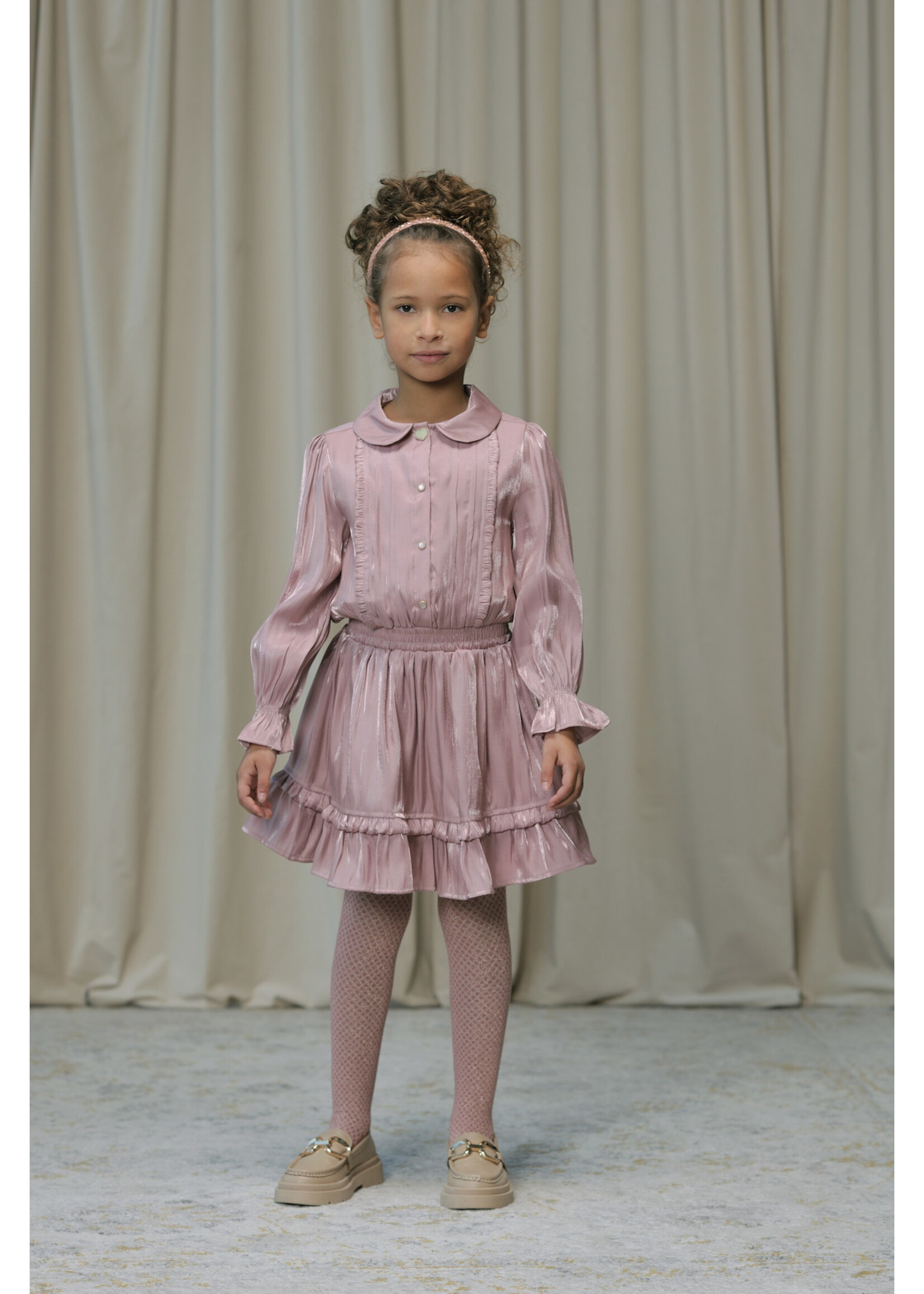 Le Chic Le Chic SWANTA silky ruffle dress C508-5810 Sweet Cerise