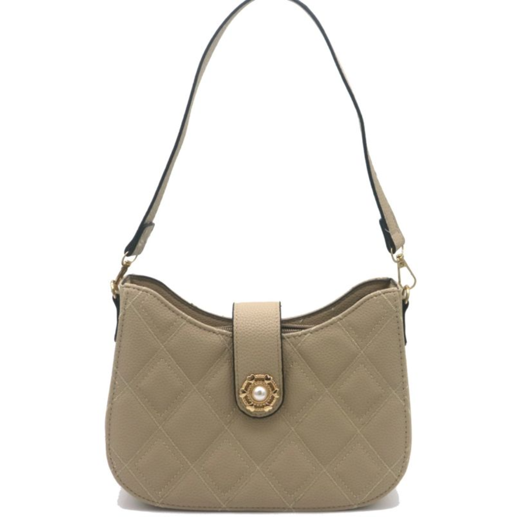Tasje beige met kort hengsel