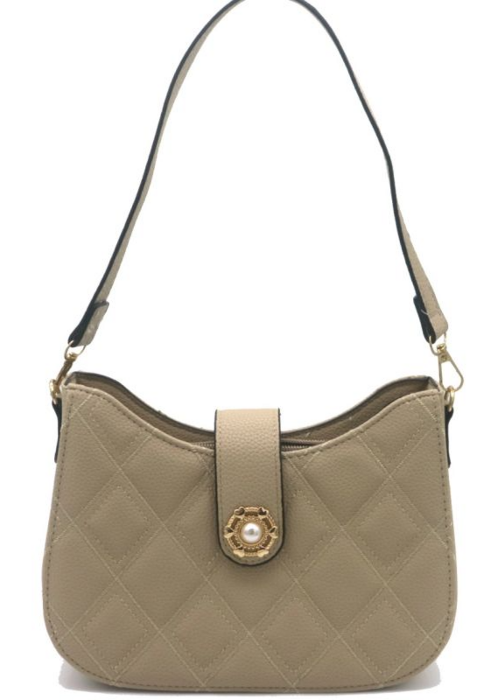 Tasje beige met kort hengsel