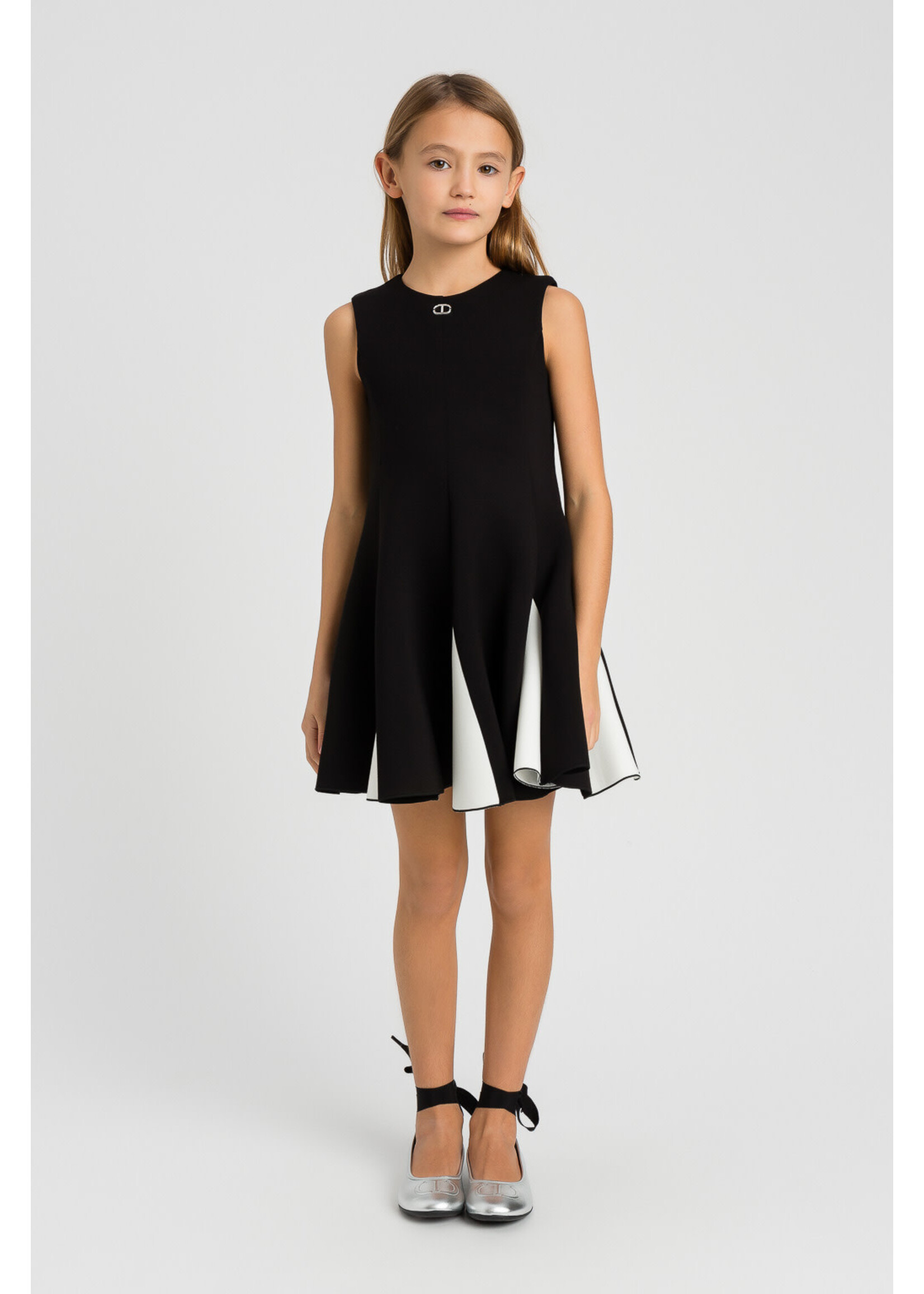 Twinset Twinset ABITO IN SCUBA BLOCK COLOR BIC.NERO/OFF WHITE - 242GJ2011