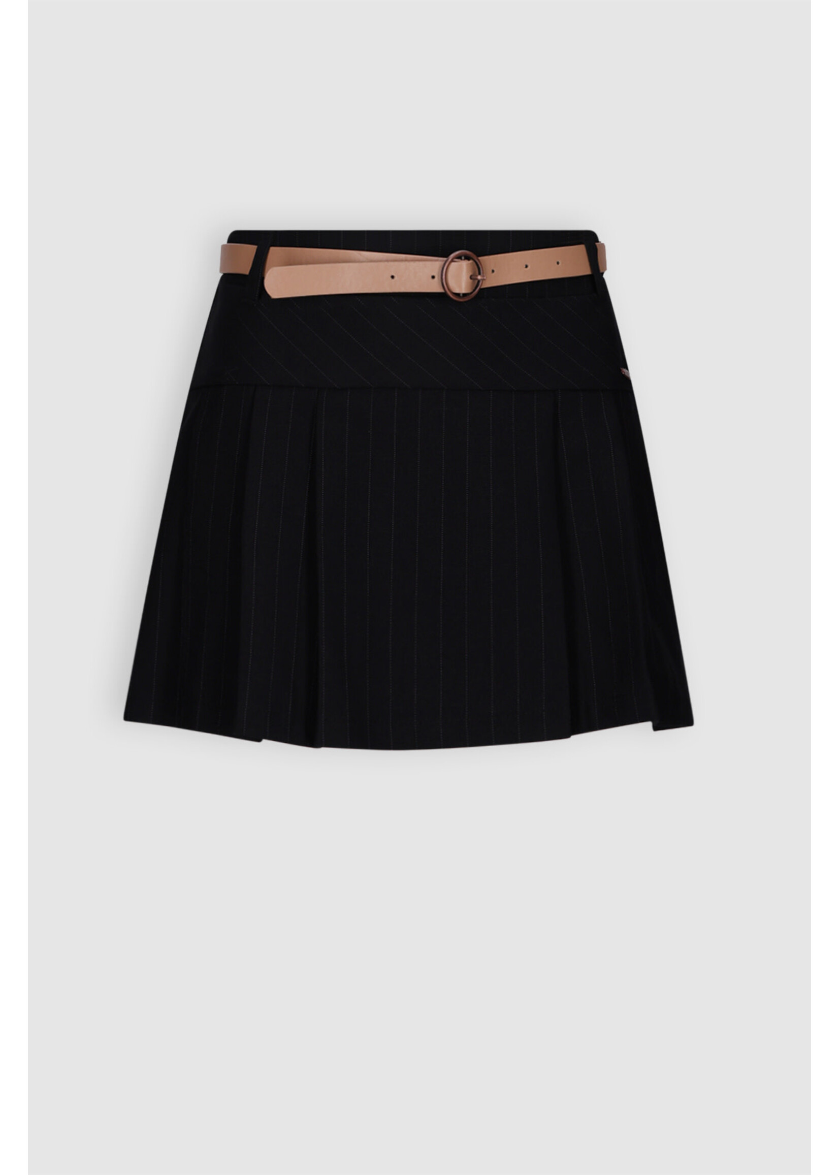 Nobell Nobell Nimmy Pinstripe Skirt with belt Q508-3703 Jet Black