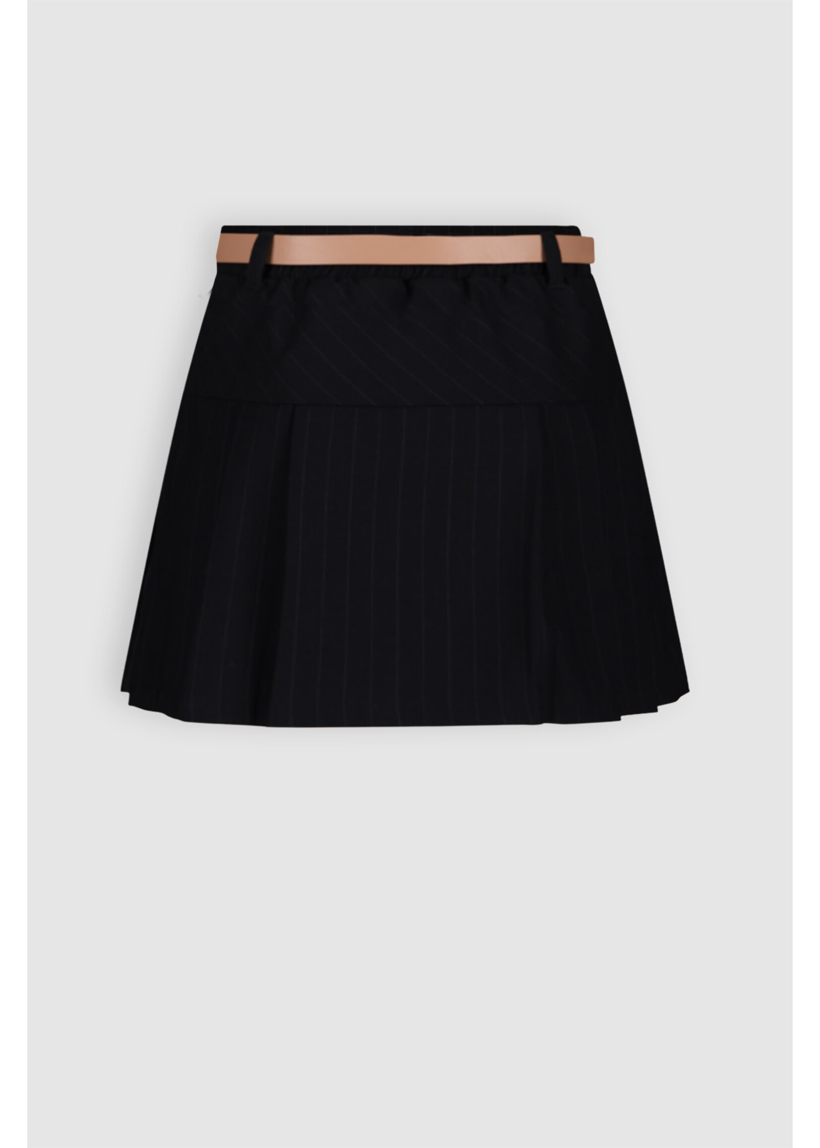 Nobell Nobell Nimmy Pinstripe Skirt with belt Q508-3703 Jet Black