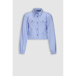 Nobell Nobell Tikky Striped cropped blouse Q509-3101 Bright Sky