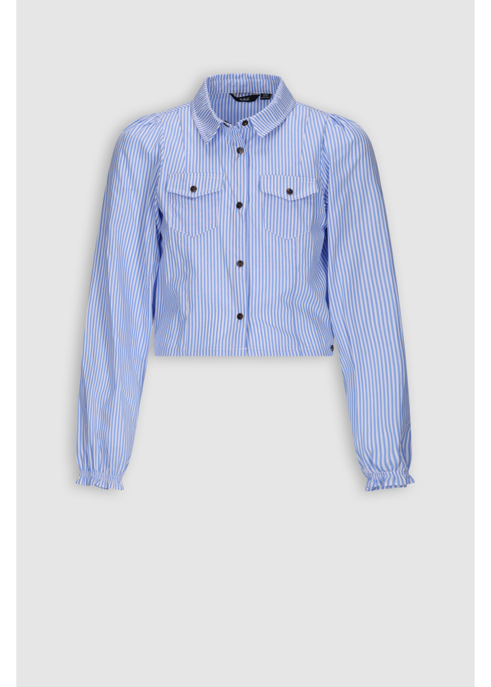 Nobell Nobell Tikky Striped cropped blouse Q509-3101 Bright Sky