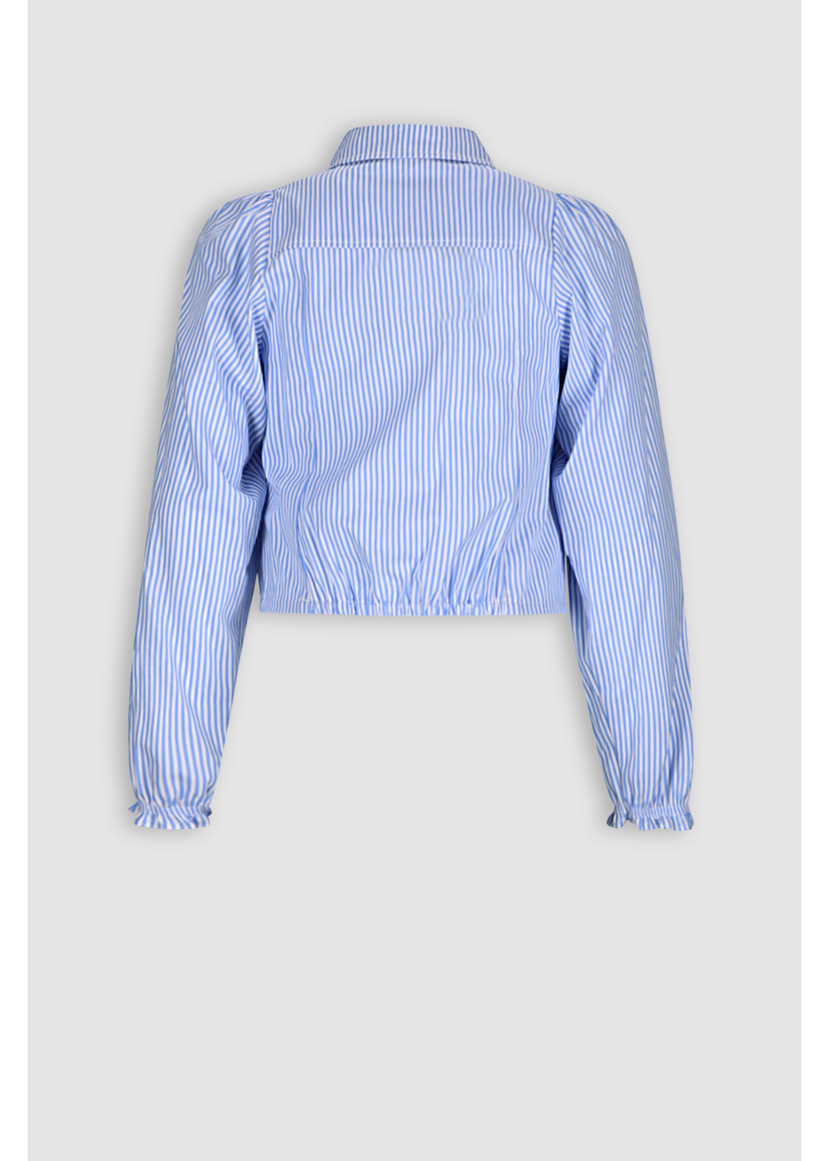 Nobell Nobell Tikky Striped cropped blouse Q509-3101 Bright Sky
