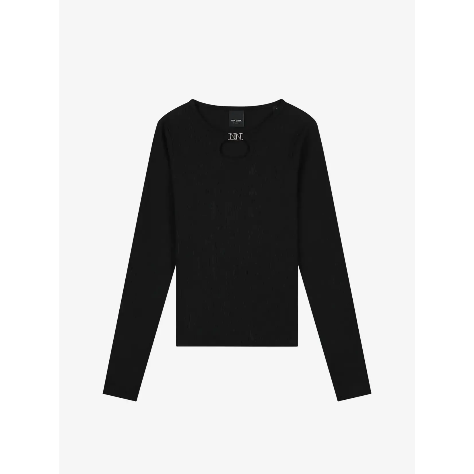 Nik&Nik Nik&Nik Presley LS Rib Top Black G 8-032 2405