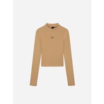 Nik&Nik Nik&Nik Rib Top Turtle LS Cropped Camel G 8-495 2305