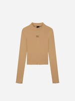 Nik&Nik Nik&Nik Rib Top Turtle LS Cropped Camel G 8-495 2305