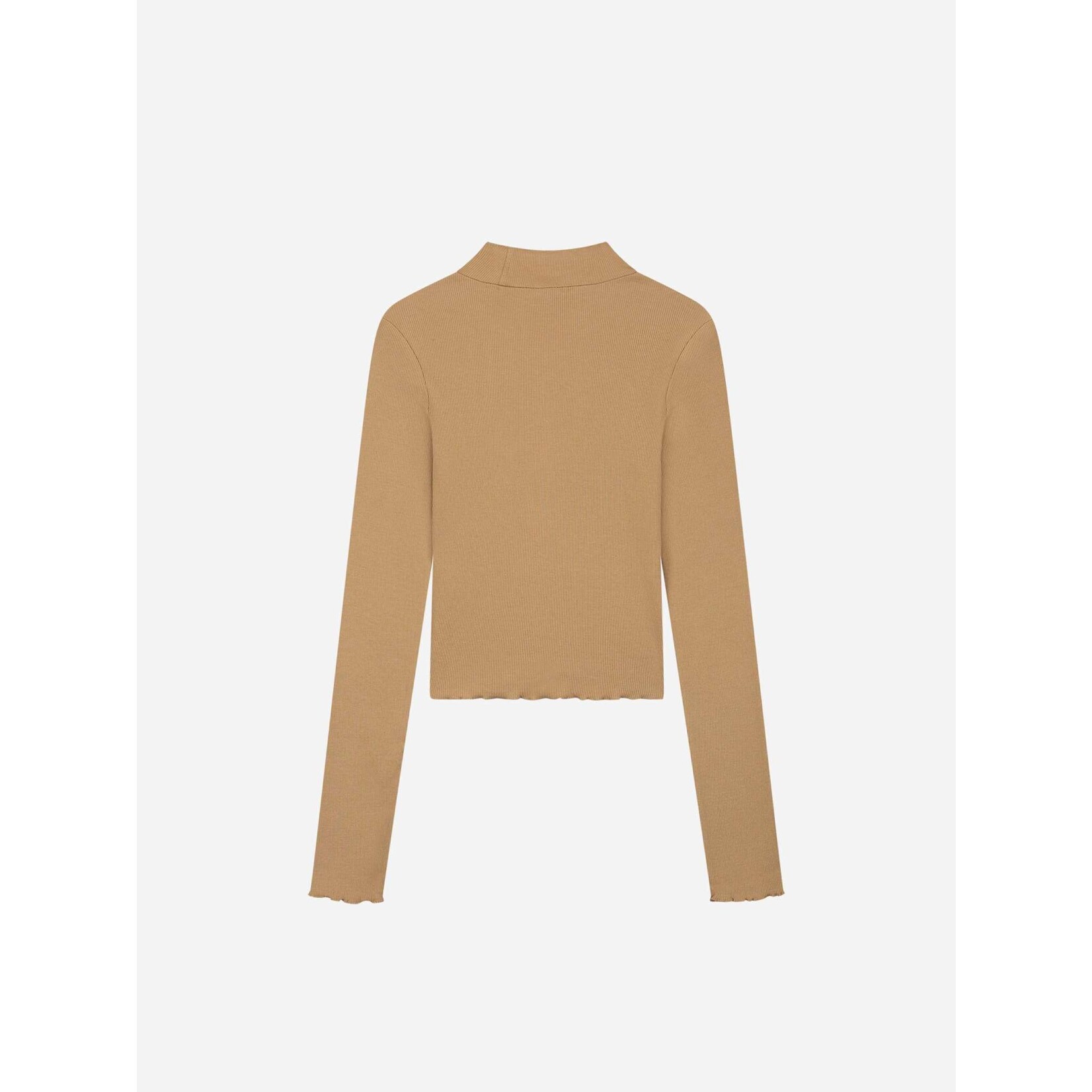 Nik&Nik Nik&Nik Rib Top Turtle LS Cropped Camel G 8-495 2305