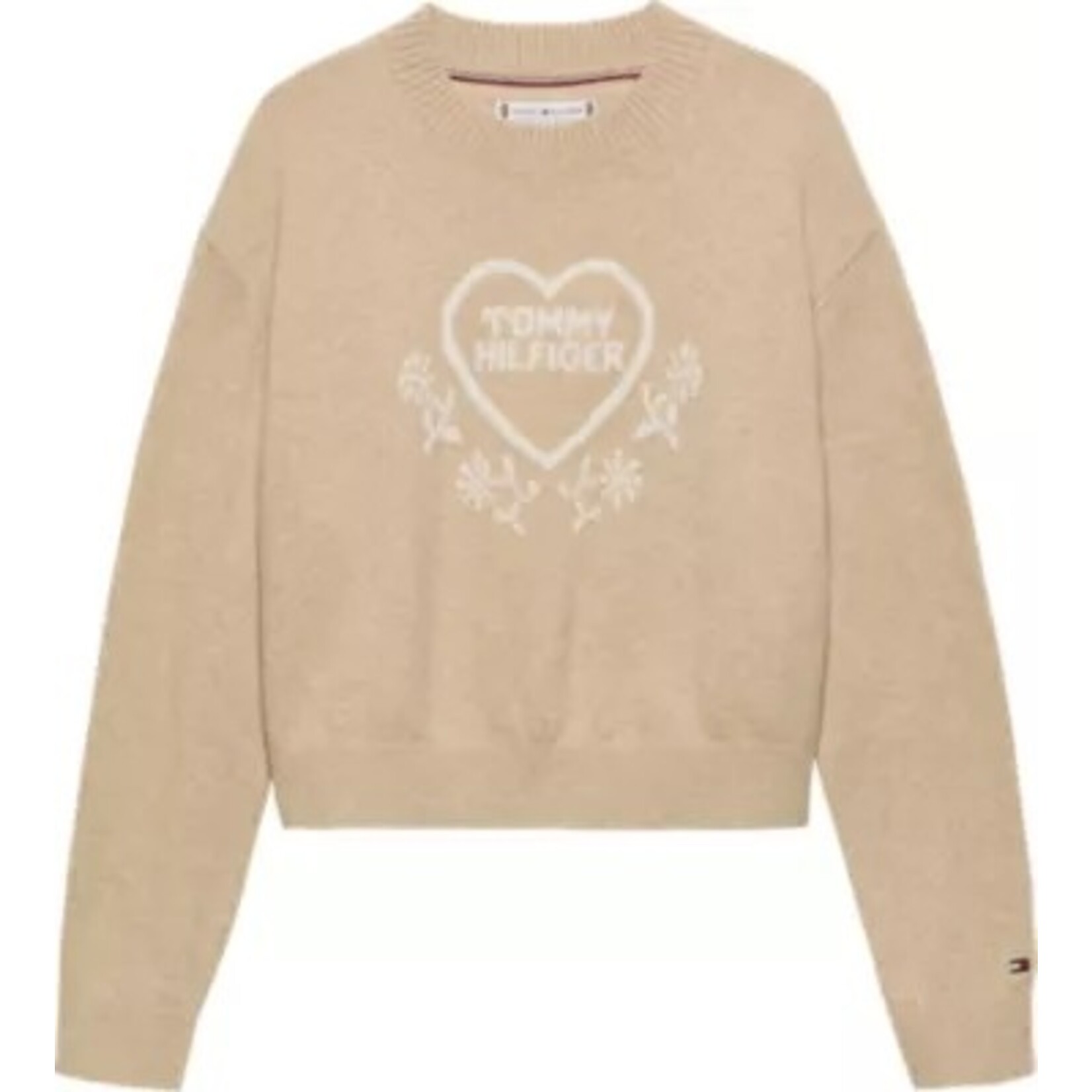 Tommy Hilfiger Tommy Hilfiger HEART JACQUARD SWEAT, AFO KG0KG08836AFO Malted Milk Heather