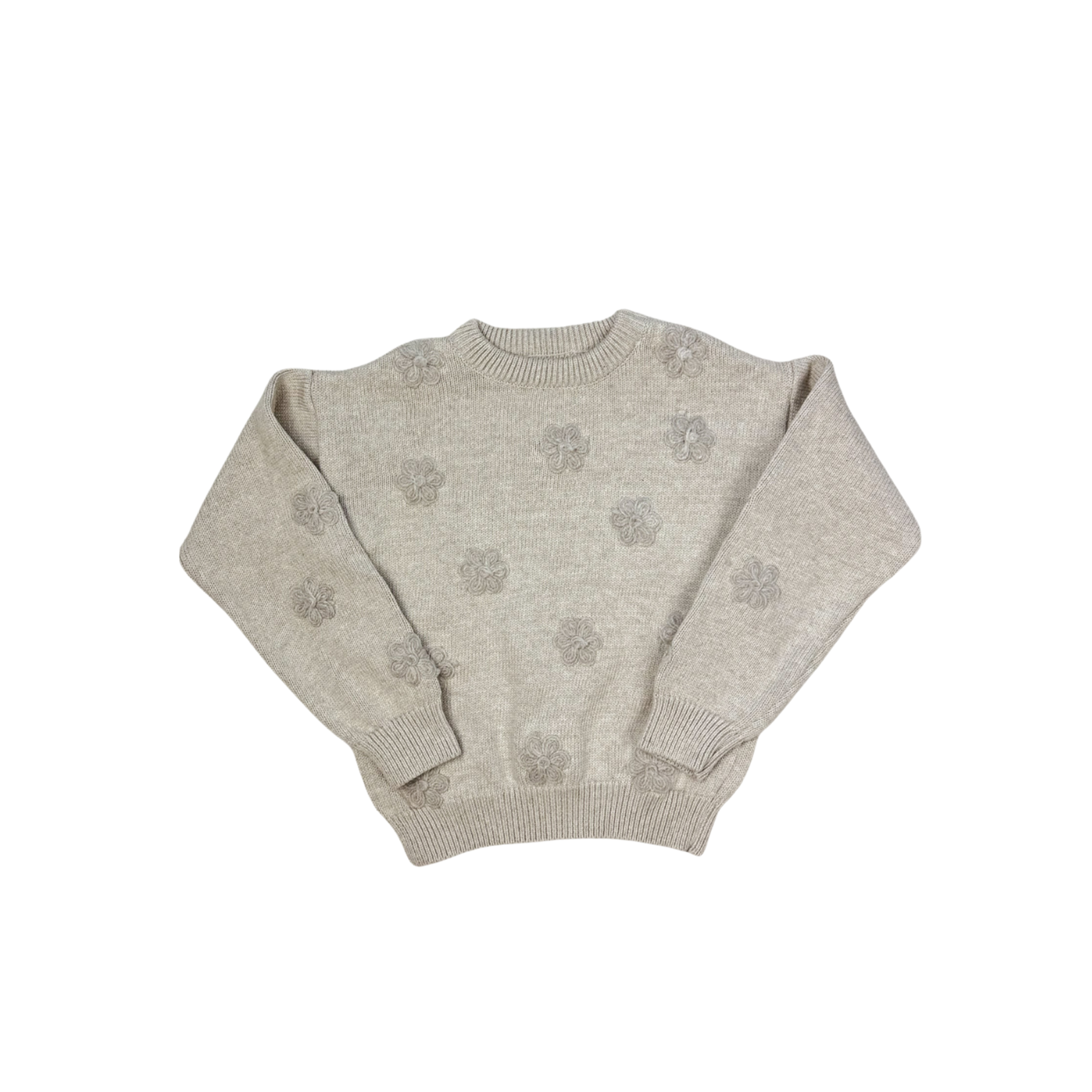 Two You Label Two You Label Noah knitted Flower Jumper | Oat