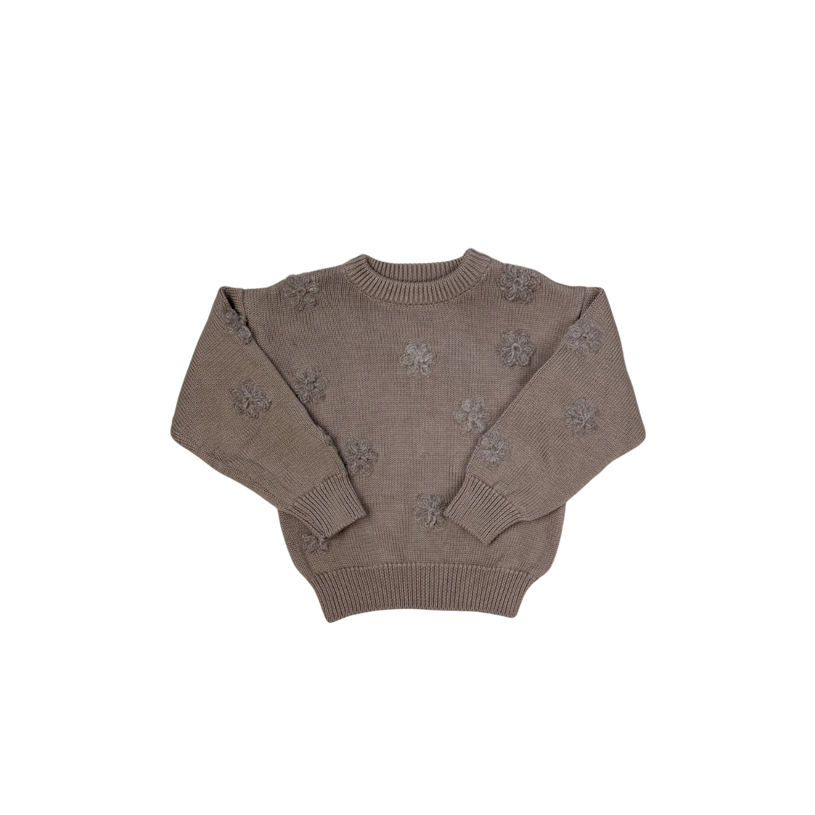 Two You Label Two You Label Noah Knitted Flower Jumper | Brown