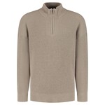 Ballin Ballin Junior Chenille Halfzip Knit Sweater Taupe - 25037801