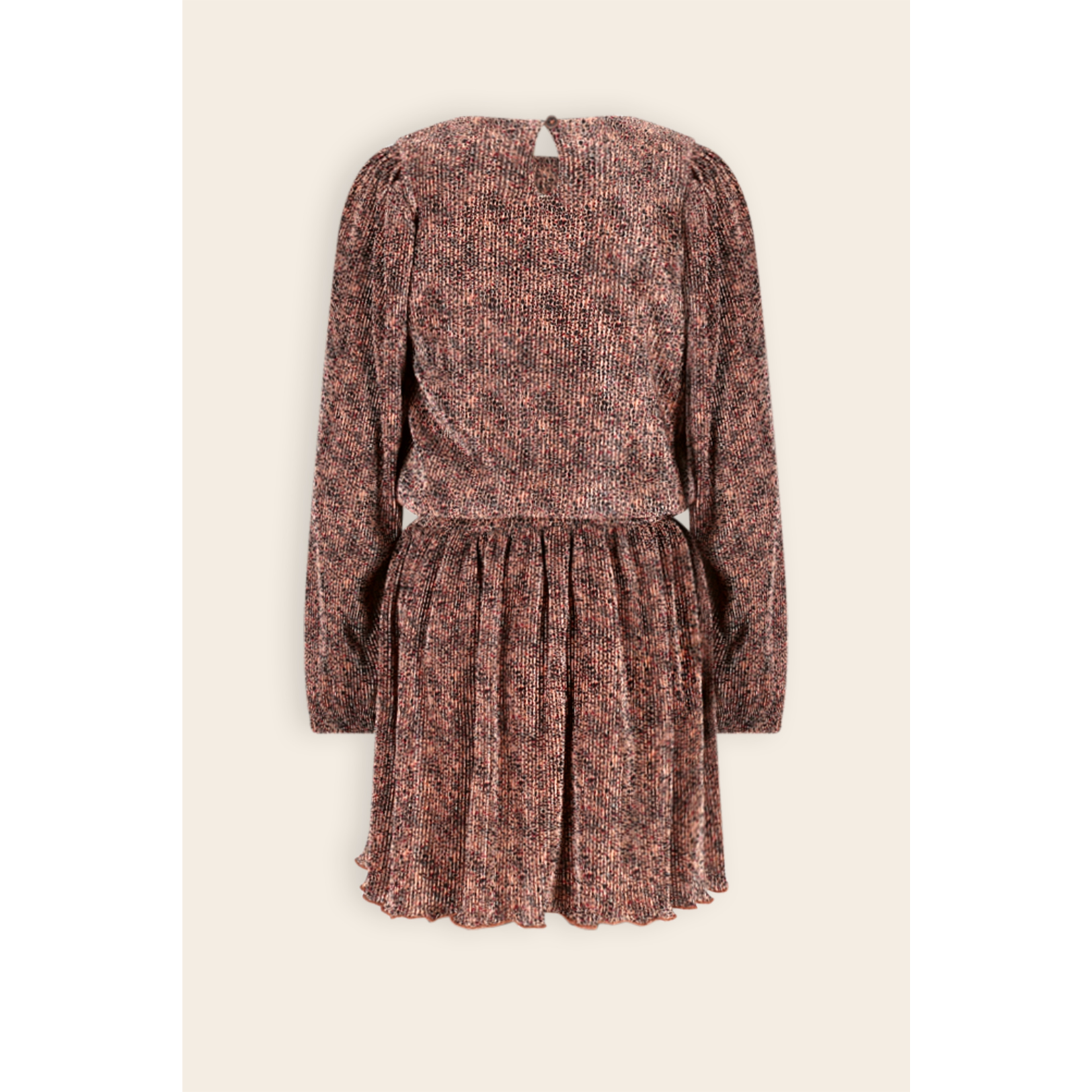 NoNo NoNo Miron AOP Leopard Plissee Dress N509-5800 Taupe