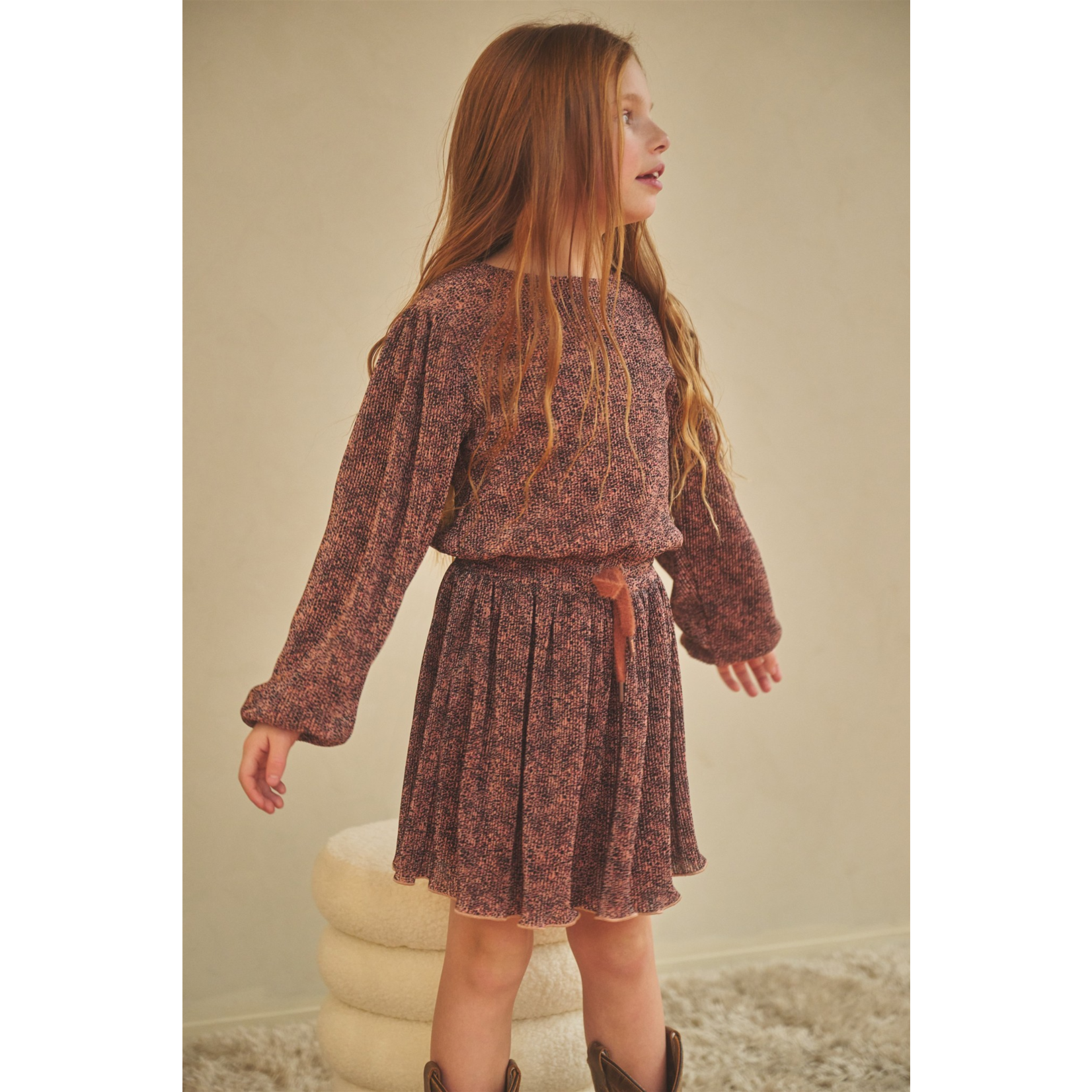 NoNo NoNo Miron AOP Leopard Plissee Dress N509-5800 Taupe